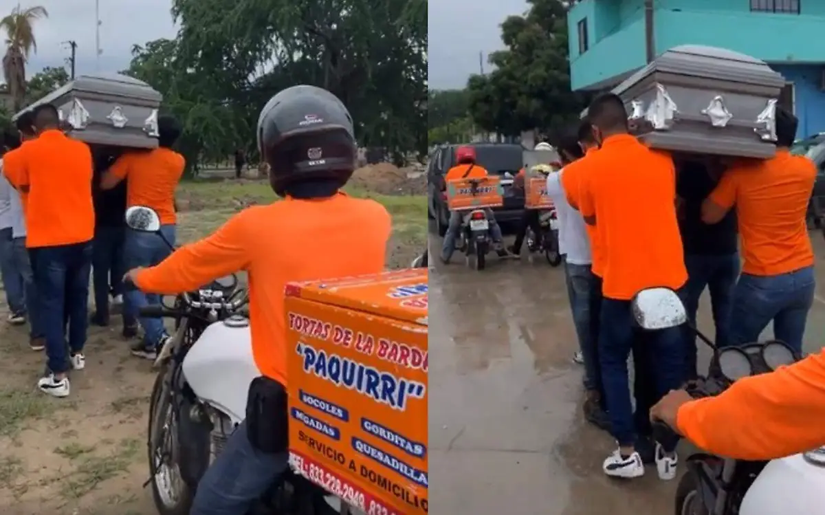 Con un último recorrido por las calles de Tampico, repartidores y compañeros dieron el último adiós a Jonathan